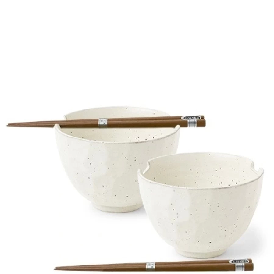 Miya Company 2-Pack White Stone Boulder Bowls – Durable Decorative Serving Set
