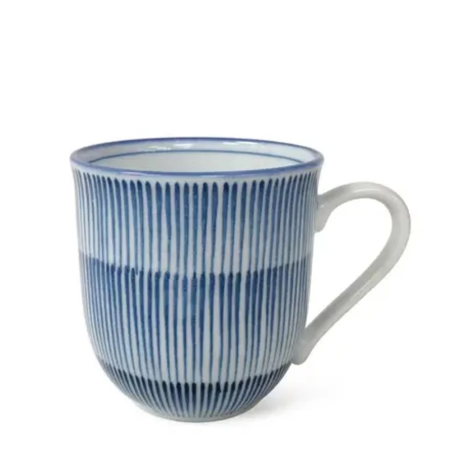 Miya Company 10 Oz. Hoso Tokusa Ceramic Mug - Durable Coffee Cup with Handle for Hot & Cold Beverages
