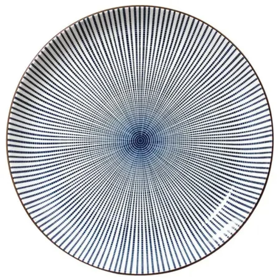 Miya Company Sendan Tokusa 12.25 Inch Ceramic Plate - Traditional Japanese Style Dinnerware