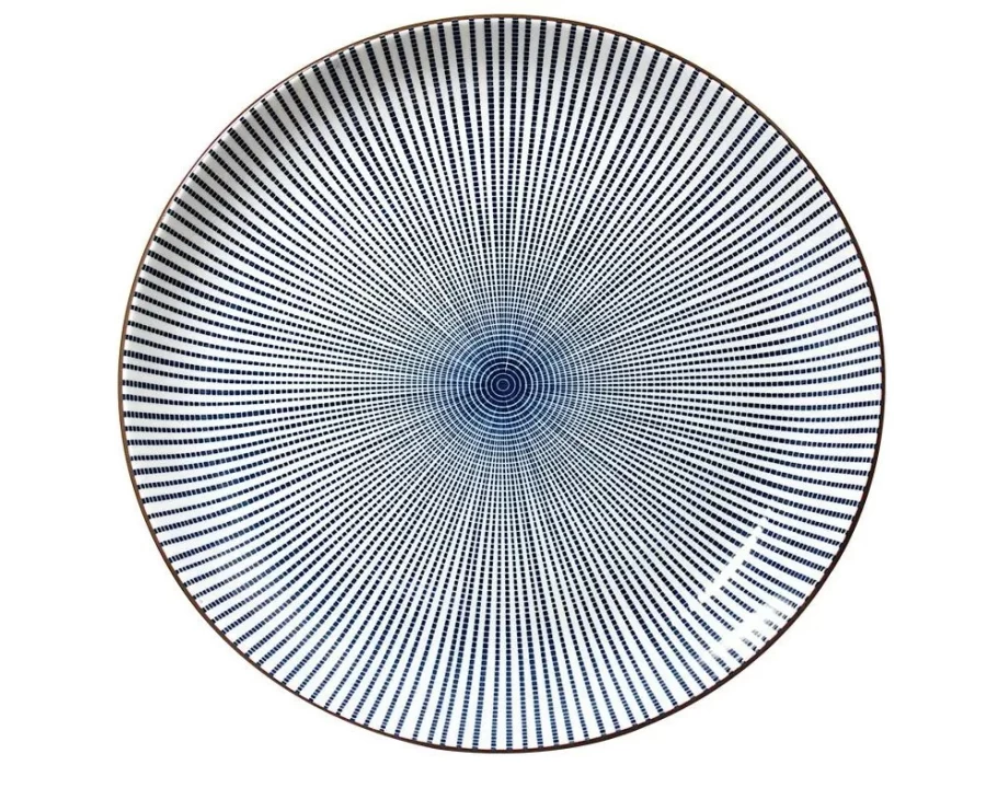 Miya Company Sendan Tokusa 12.25 Inch Ceramic Plate - Traditional Japanese Style Dinnerware