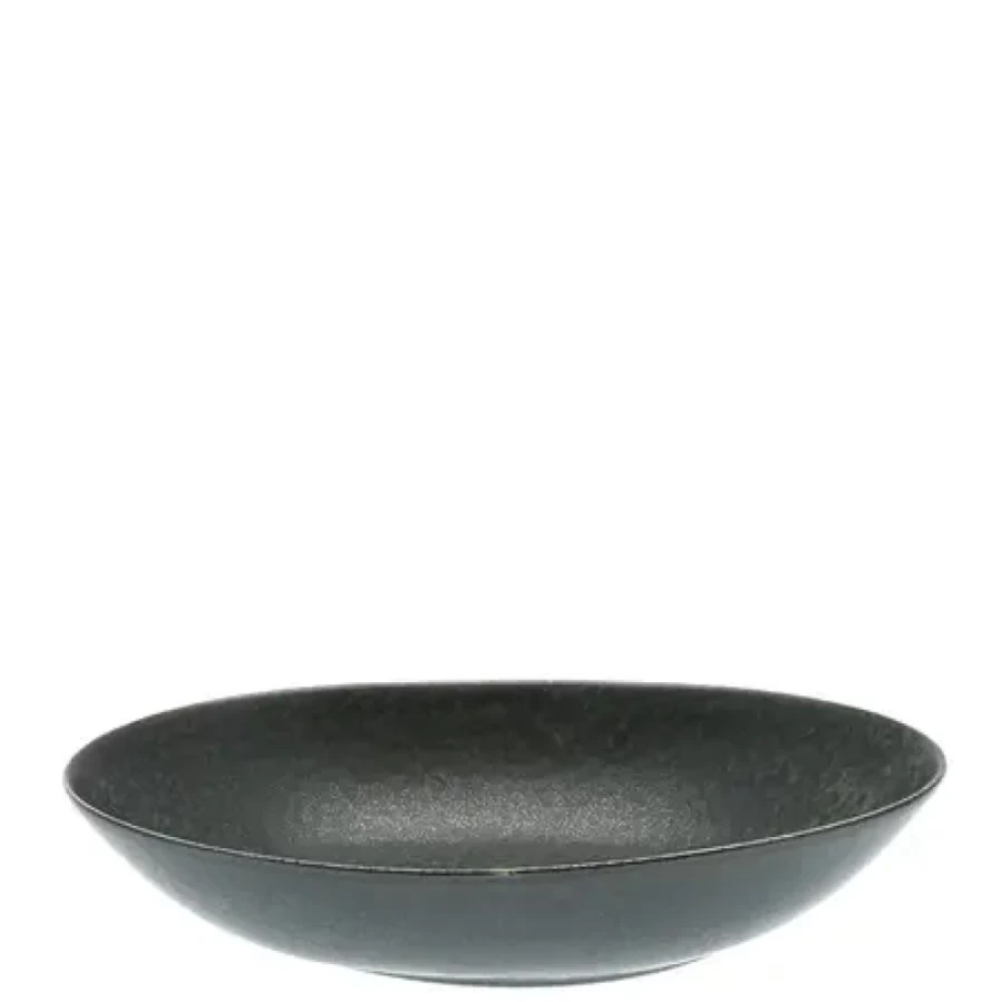 Miya Company Black Cosmos 10-Inch Oval Ceramic Serving Bowl – Elegant Dining & Entertaining Dishware