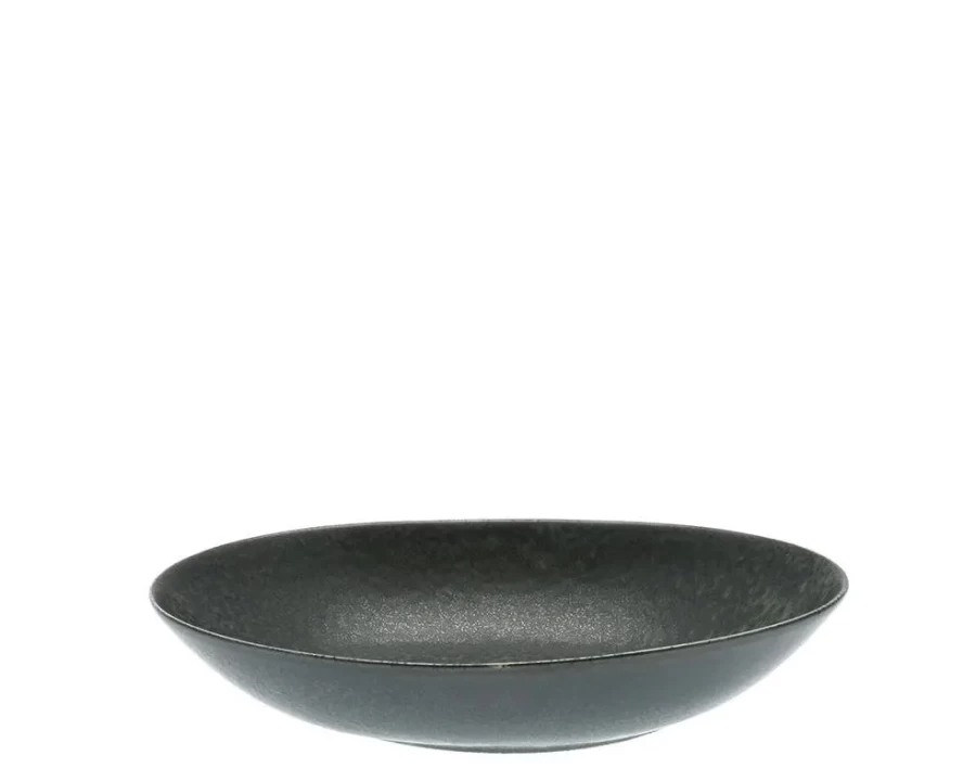 Miya Company Black Cosmos 10-Inch Oval Ceramic Serving Bowl – Elegant Dining & Entertaining Dishware
