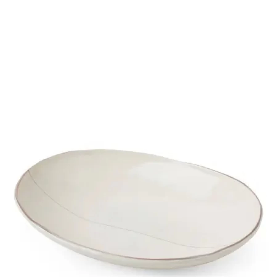 Miya Company Shiratama Japanese Oval Ceramic Bowl 9.5" X 7" Handcrafted Asian Soup Noodle Dish