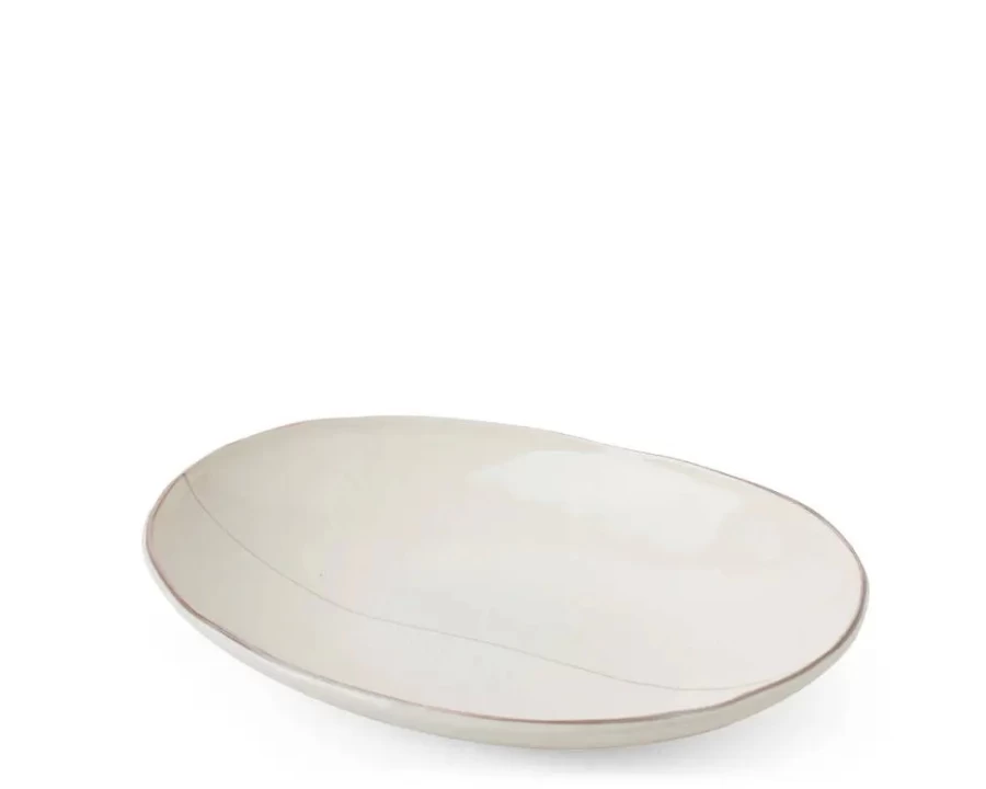 Miya Company Shiratama Japanese Oval Ceramic Bowl 9.5" X 7" Handcrafted Asian Soup Noodle Dish