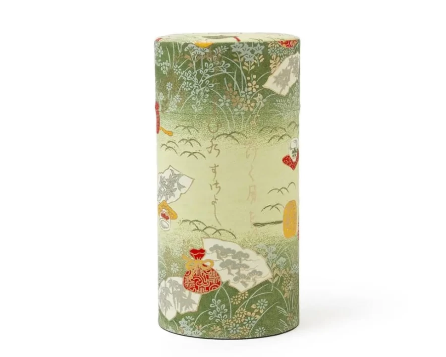 "Miya Company Premium Washi Paper Tea Canister - Handcrafted Japanese Style Tea Storage Container"
