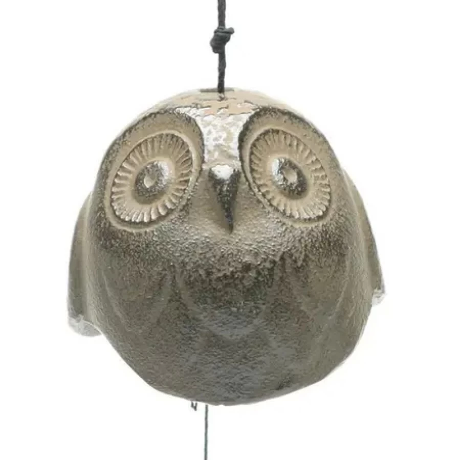 Miya Company 2" Brown Owl Wind Chime - Handcrafted Outdoor Garden Decor