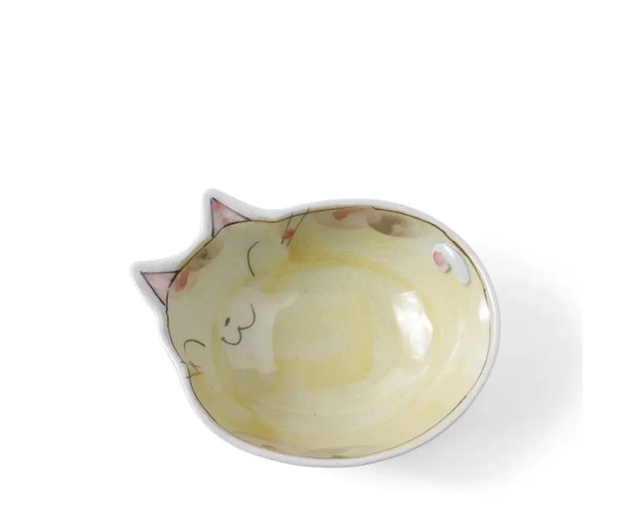 "Eco-Friendly Ceramic Cat Bowl for Tabby Cats by Miya Company – Durable Pet Food Dish with Non-Slip Base"