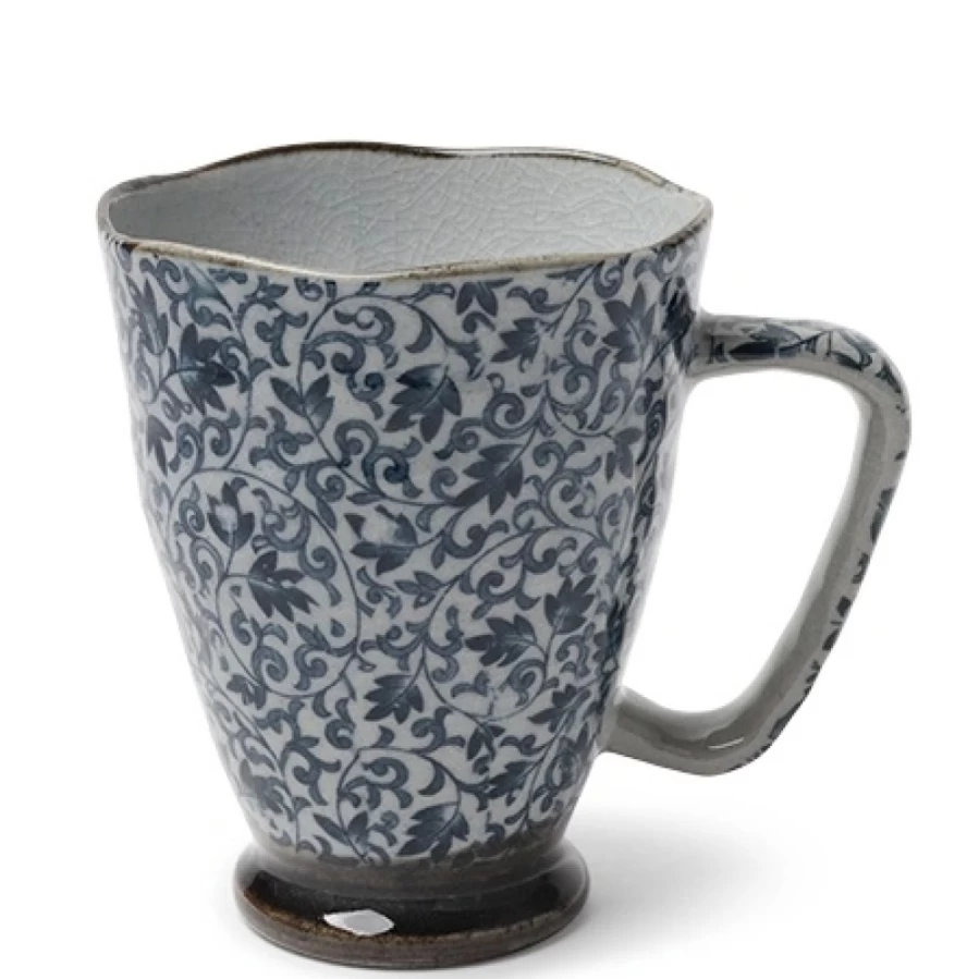 Miya Company Kyo Karakusa Traditional Japanese 12 Oz Ceramic Coffee Mug