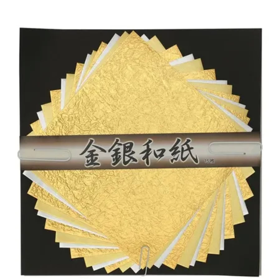 "Origami Paper Washi Gold 6 inch Sheets by Miya Company – Premium Japanese Craft Paper for DIY Art and Decoration"