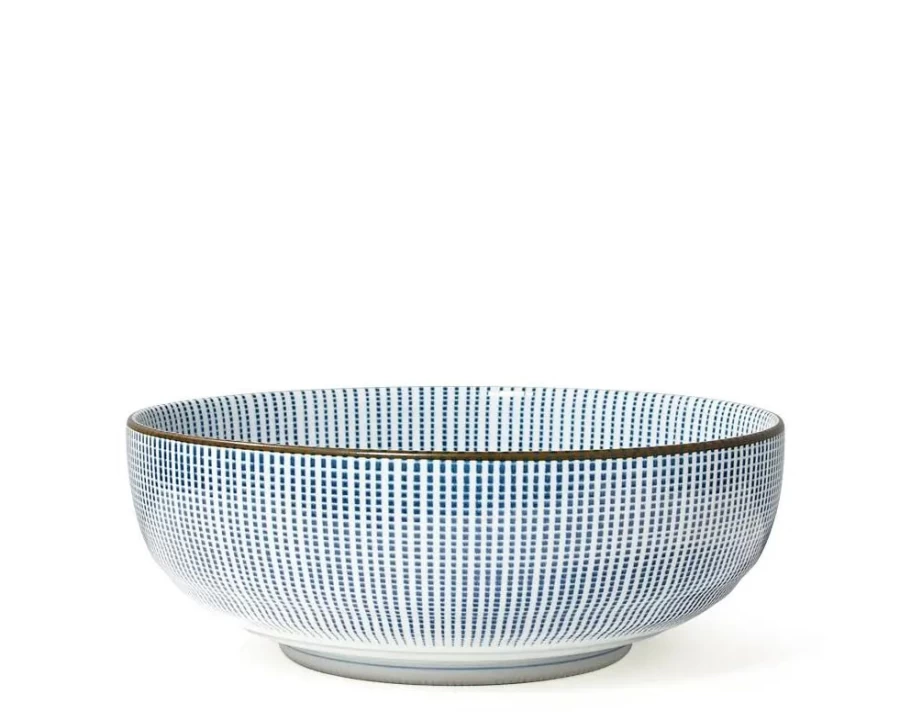 Miya Company Sendan Tokusa 8.5-Inch Shallow Ceramic Bowl – Handcrafted Japanese Tableware for Dining & Serving
