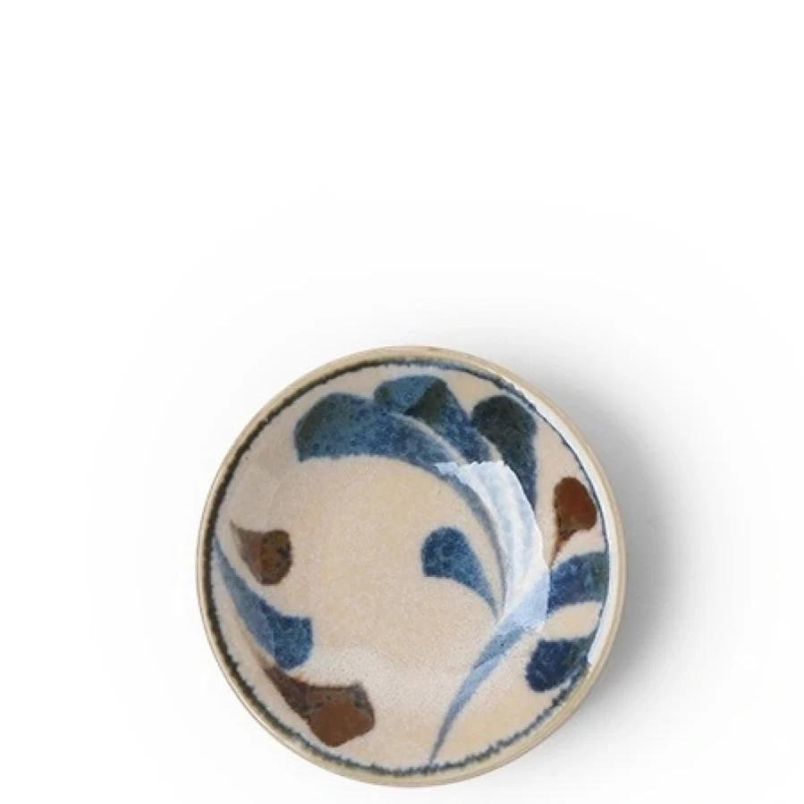Rustic Blue Vines 3.5" Ceramic Sauce Dish by Miya Company – Handcrafted Decorative Appetizer Plate