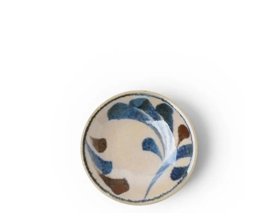 Rustic Blue Vines 3.5" Ceramic Sauce Dish by Miya Company – Handcrafted Decorative Appetizer Plate