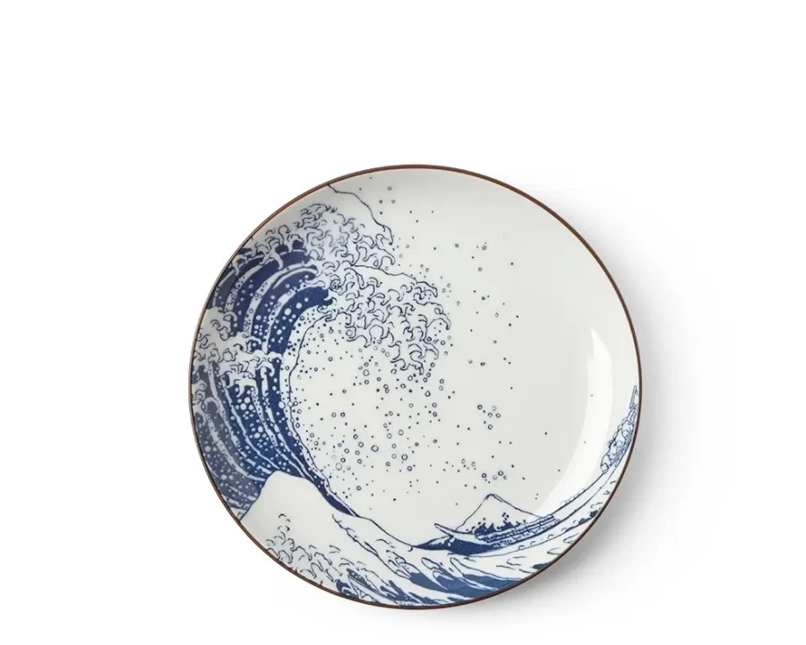 Miya Company The Great Wave Off Kanagawa Decorative Plate - 7.125 Inch Japanese Art Ceramic Dish