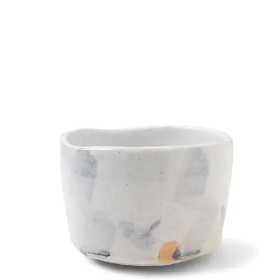 "Authentic Matcha Bowl - Rokuro Shino Style by Miya Company for Japanese Tea Ceremony"