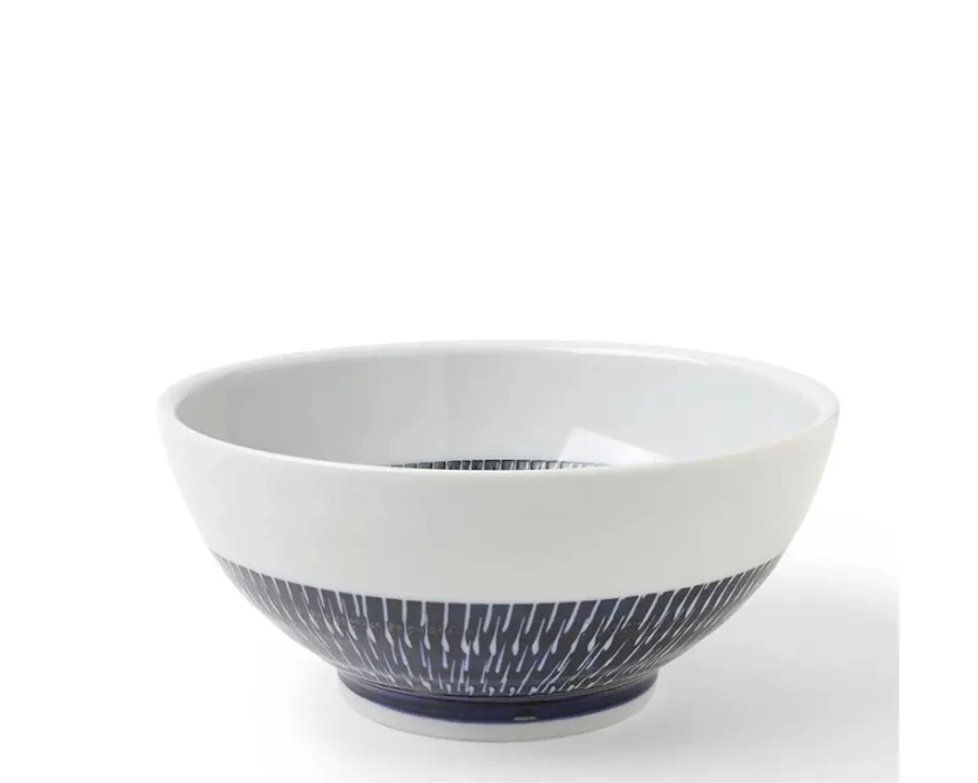 Miya Company Indigo Tobi Kanna Bowl – 7.25 Inch Handcrafted Japanese Ceramic Dish for Dining & Decor