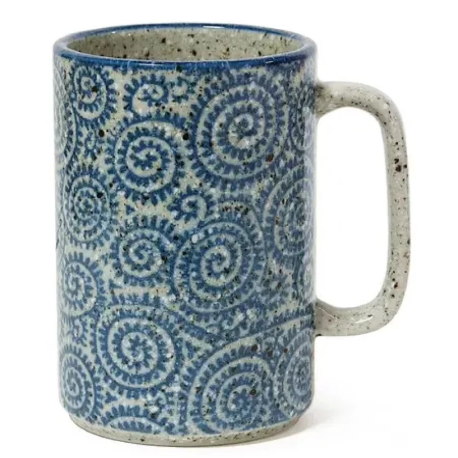 "Vintage Tako Karakusa Ceramic Mug by Miya Company – Traditional Japanese Octopus Design Tea Cup"