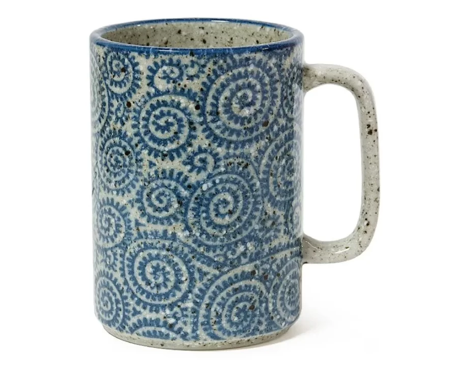 "Vintage Tako Karakusa Ceramic Mug by Miya Company – Traditional Japanese Octopus Design Tea Cup"