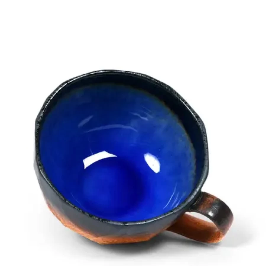 Miya Company Cobalt Blue 8 Oz. Boulder Mug - Durable Ceramic Coffee Cup with Ergonomic Handle