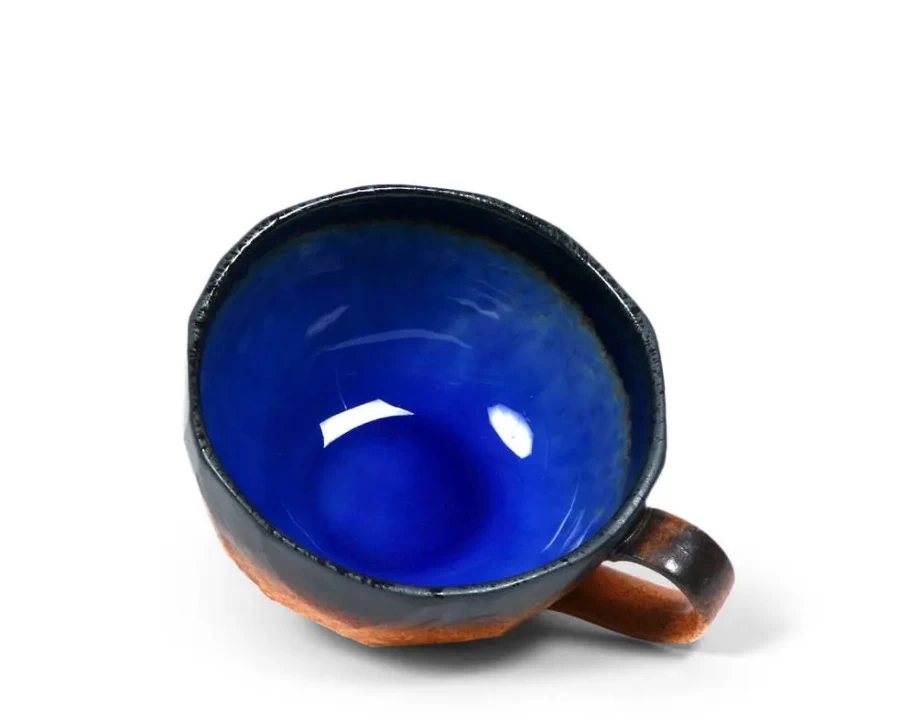 Miya Company Cobalt Blue 8 Oz. Boulder Mug - Durable Ceramic Coffee Cup with Ergonomic Handle
