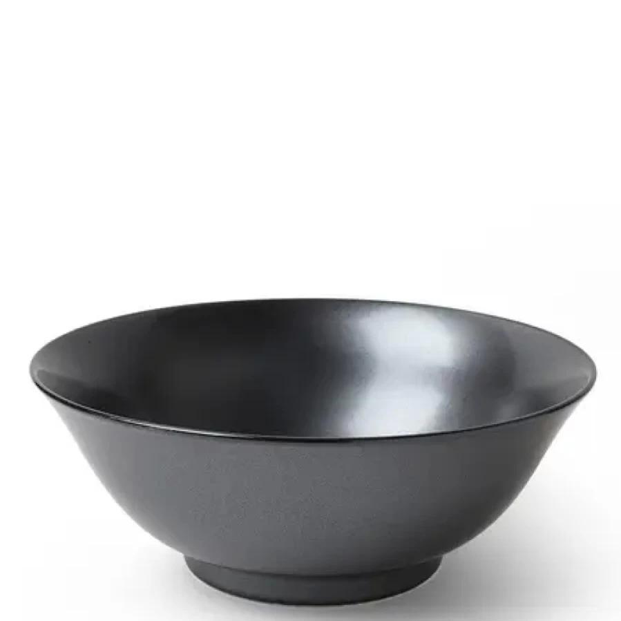 Miya Company Iron Glaze 7.75 Inch Ceramic Noodle Soup Bowl - Handcrafted Asian Style Dining Dish