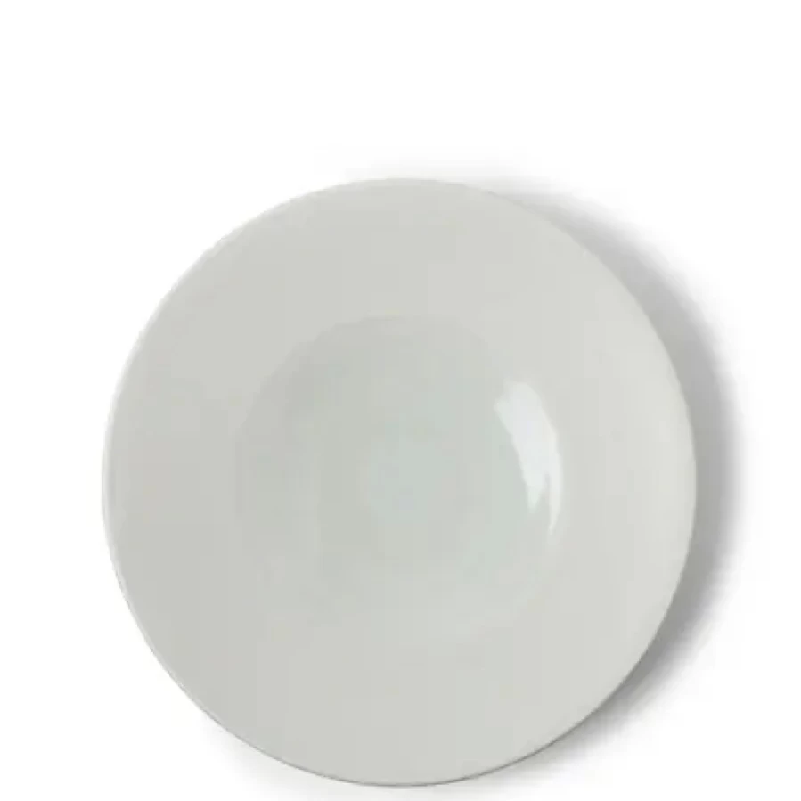 Miya Company 10 Inch White Ceramic Dinner Plate - Sky Design Elegant Tableware