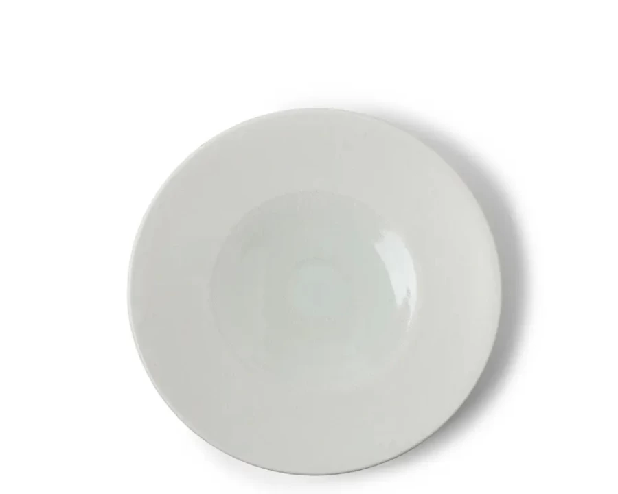 Miya Company 10 Inch White Ceramic Dinner Plate - Sky Design Elegant Tableware