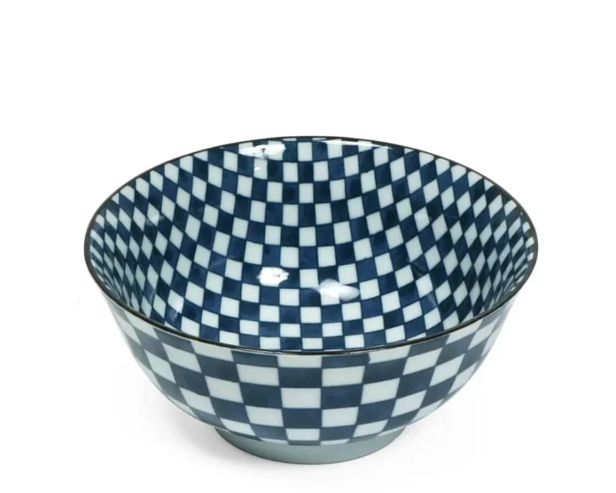 Miya Company Ichimatsu Checker Pattern 6-Inch Ceramic Bowl for Dining & Serving