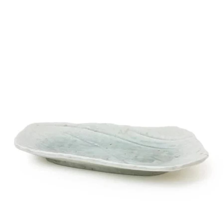 Miya Company Coral Blue Ceramic Rectangular Plate – Elegant Dining & Serving Dish