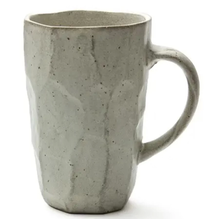 Miya Company Boulder Tall Mug - Premium White Ceramic Coffee Cup for Home & Office