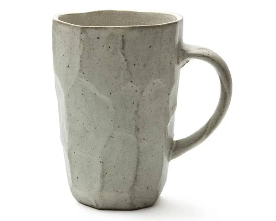 Miya Company Boulder Tall Mug - Premium White Ceramic Coffee Cup for Home & Office