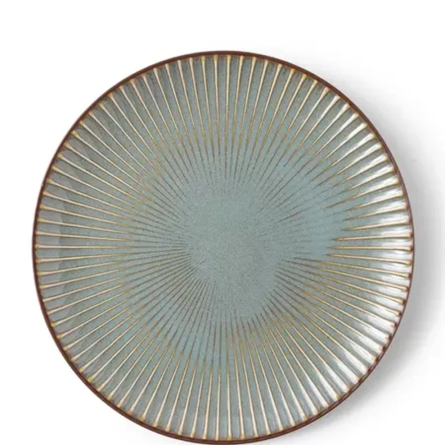 Miya Company 9.25 Inch Green Ceramic Plate - Aiya Collection by Miya Company