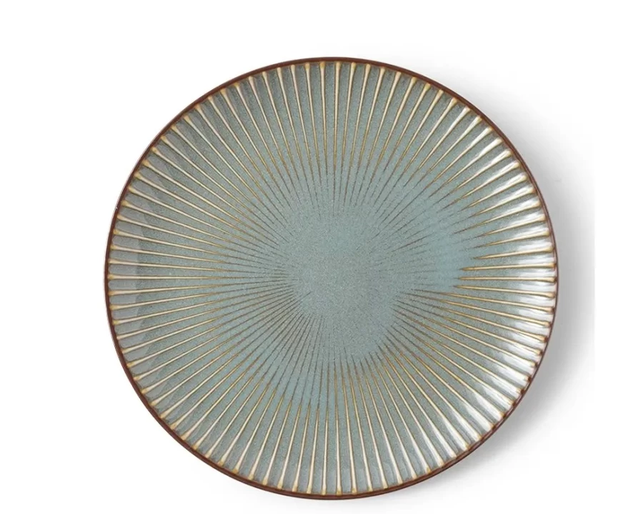Miya Company 9.25 Inch Green Ceramic Plate - Aiya Collection by Miya Company