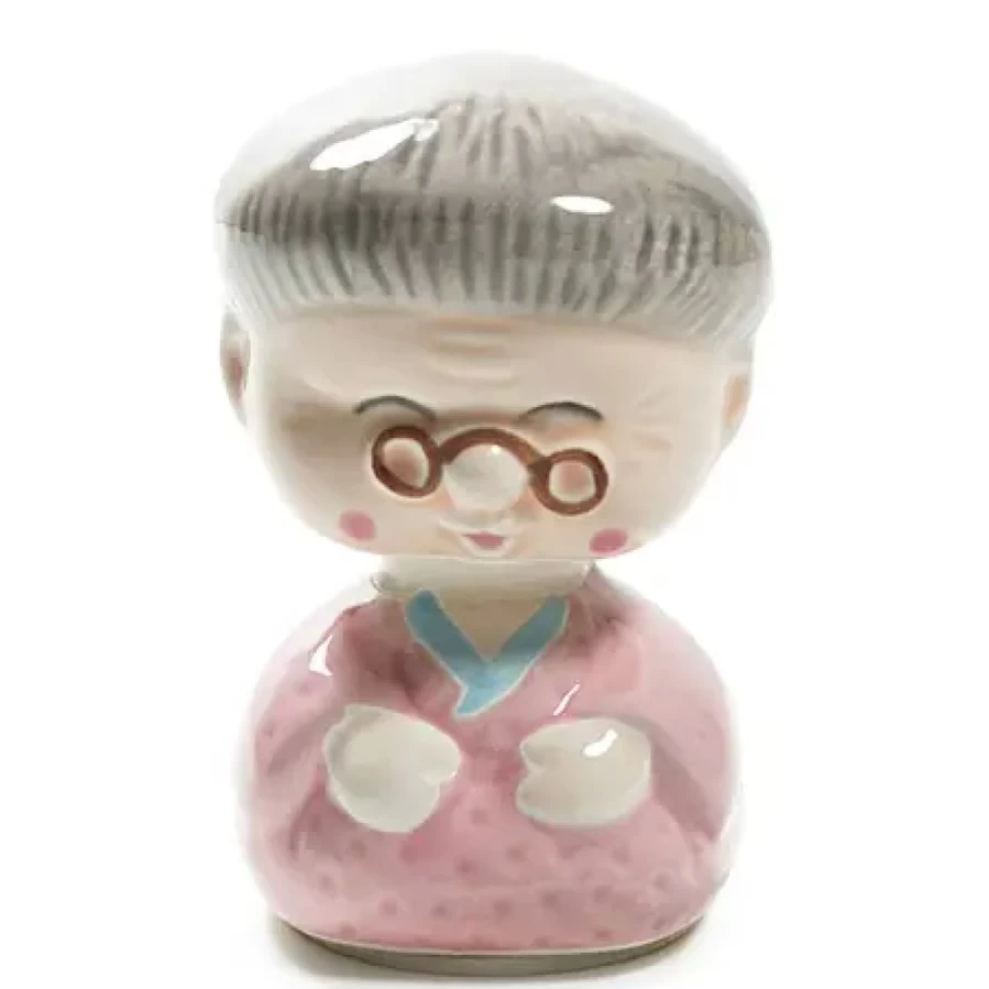 "Funny Bobble Head Grandma Figurine by Miya Company - Collectible Gift Novelty"