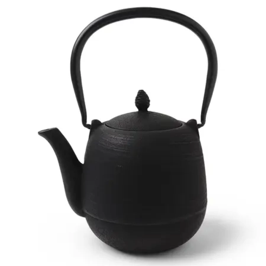 Miya Company Cast Iron Teapot with Black Jujube Infuser - 0.9L Japanese Style Teapot for Loose Leaf Tea