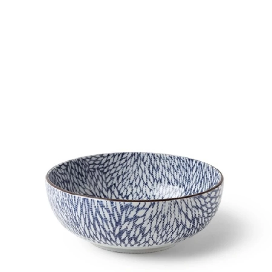Miya Company Aizome Mums 6 Inch Decorative Bowl – Handcrafted Ceramic Bowl for Home Decor