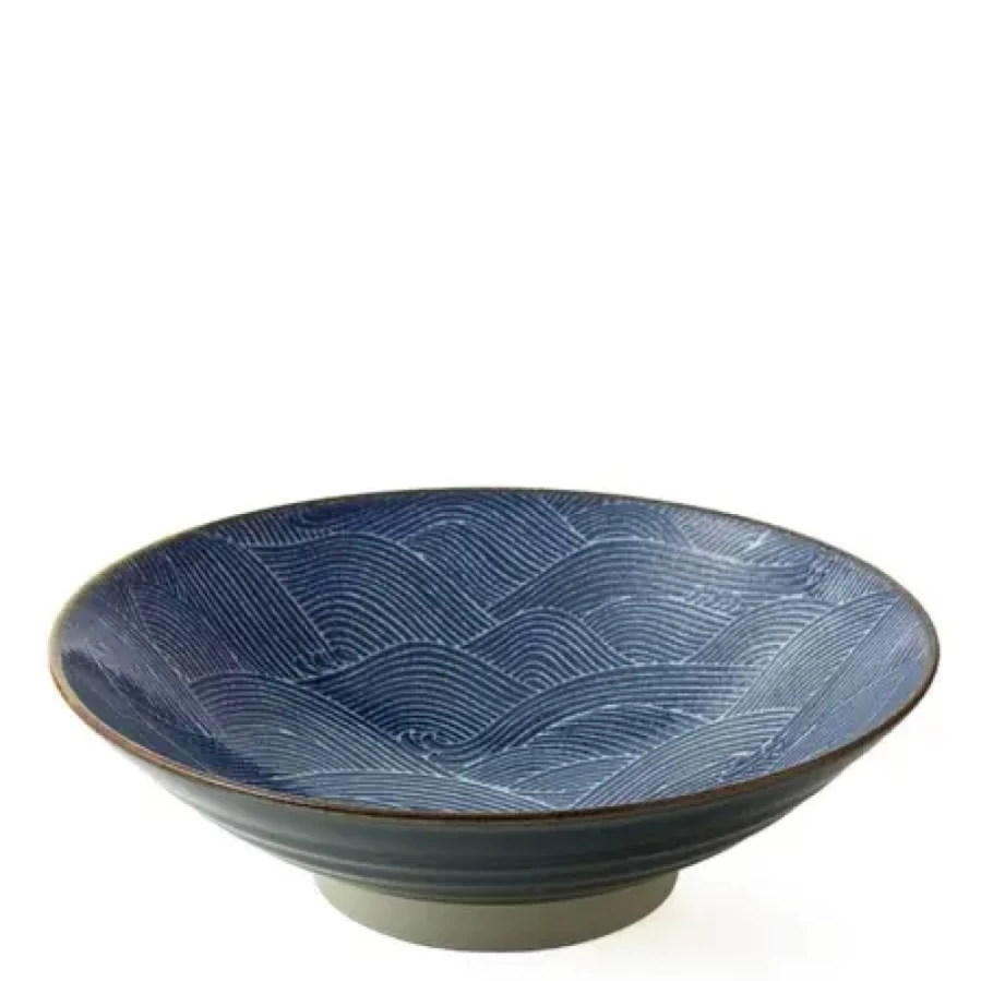 Miya Company Aranami 9.75-Inch Ceramic Serving Bowl for Dining & Entertaining
