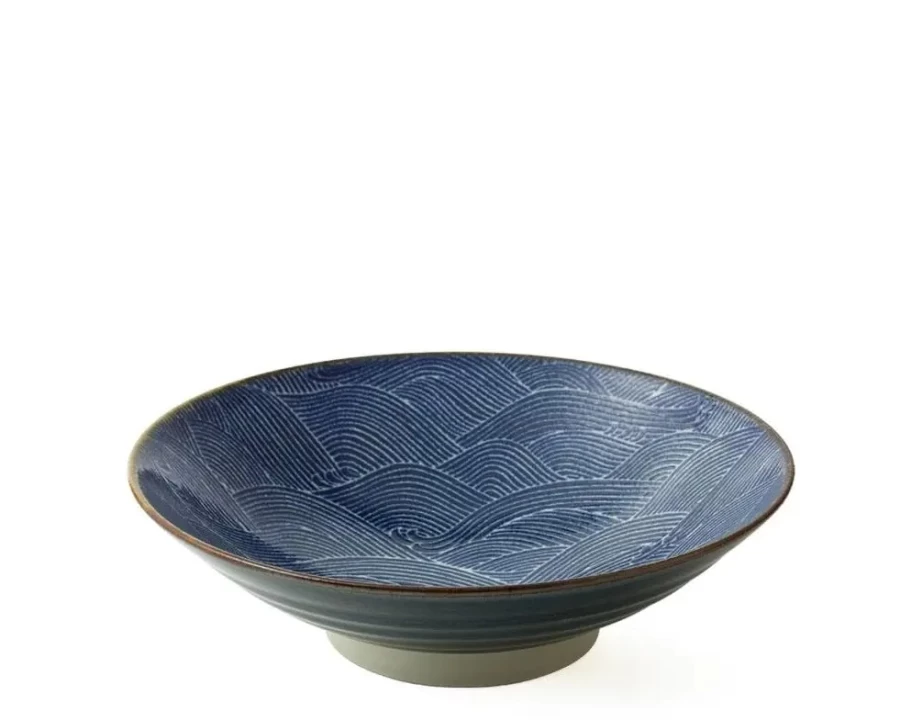 Miya Company Aranami 9.75-Inch Ceramic Serving Bowl for Dining & Entertaining