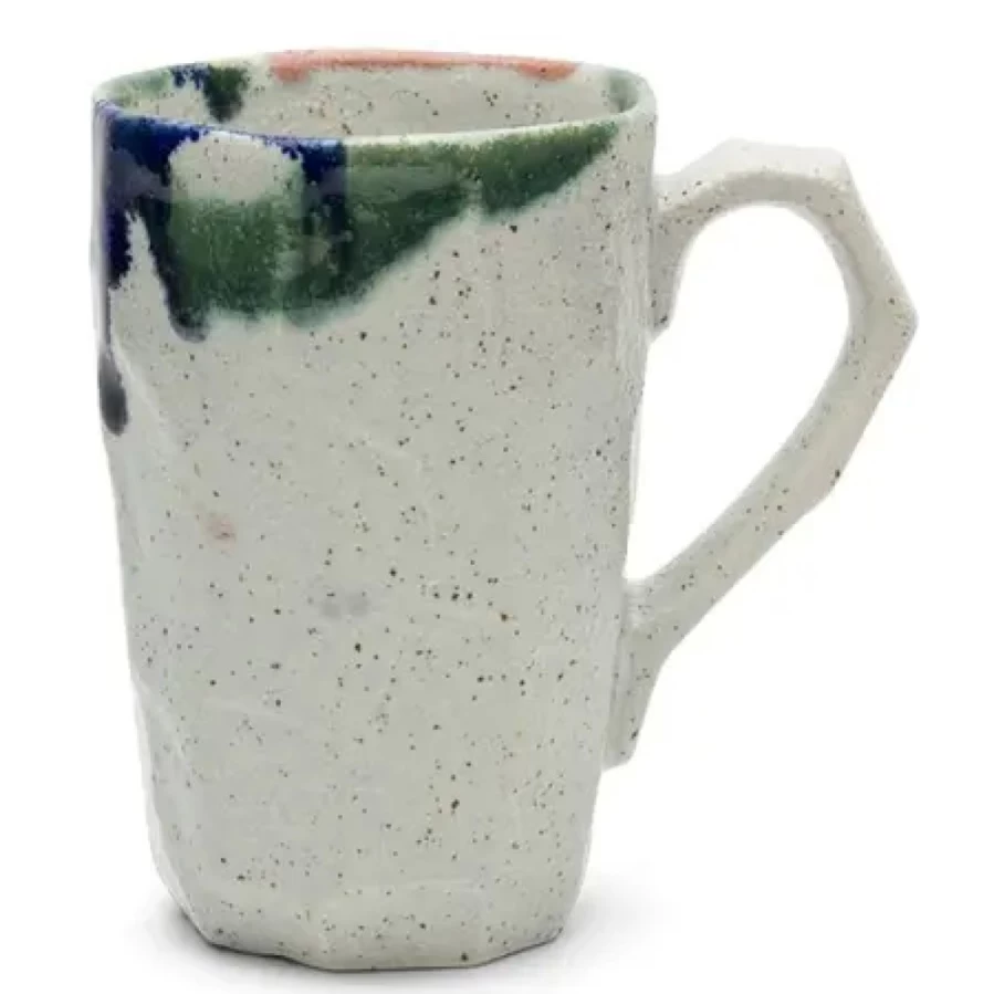 Miya Company Boulder Tall Mug - 16oz White Ceramic Coffee Cup with Handle, Durable & Stylish