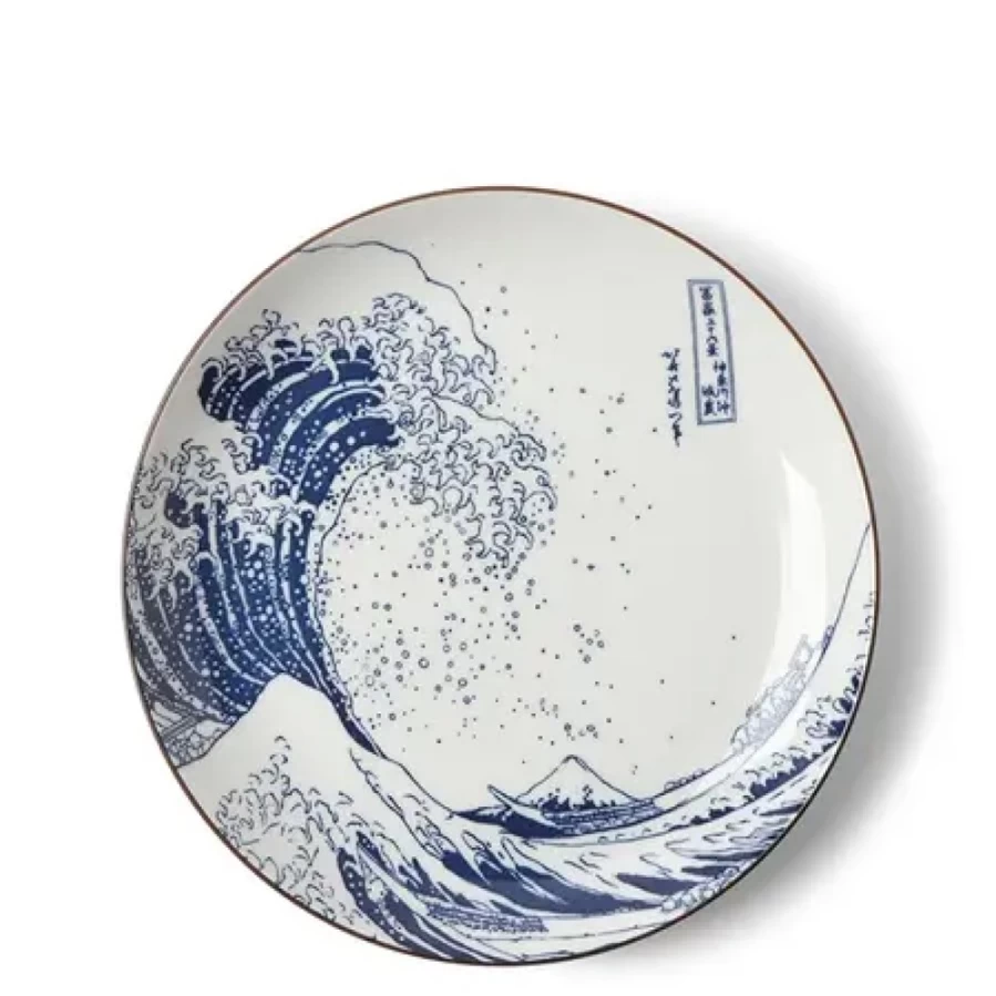 Miya Company The Great Wave Off Kanagawa Decorative Plate - 8.5 Inch Japanese Art Ceramic Dish