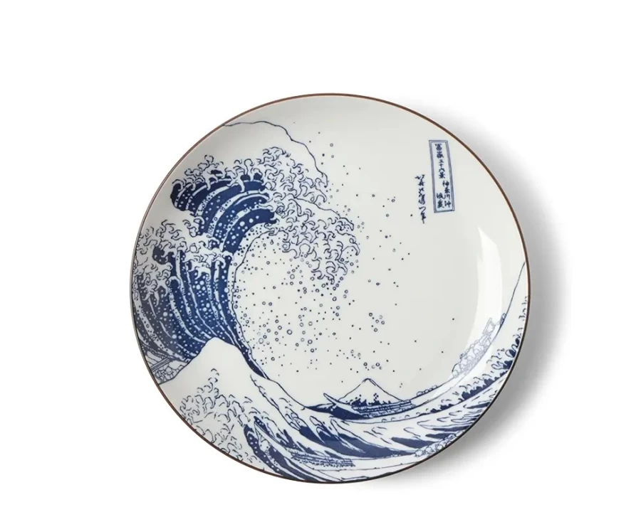 Miya Company The Great Wave Off Kanagawa Decorative Plate - 8.5 Inch Japanese Art Ceramic Dish