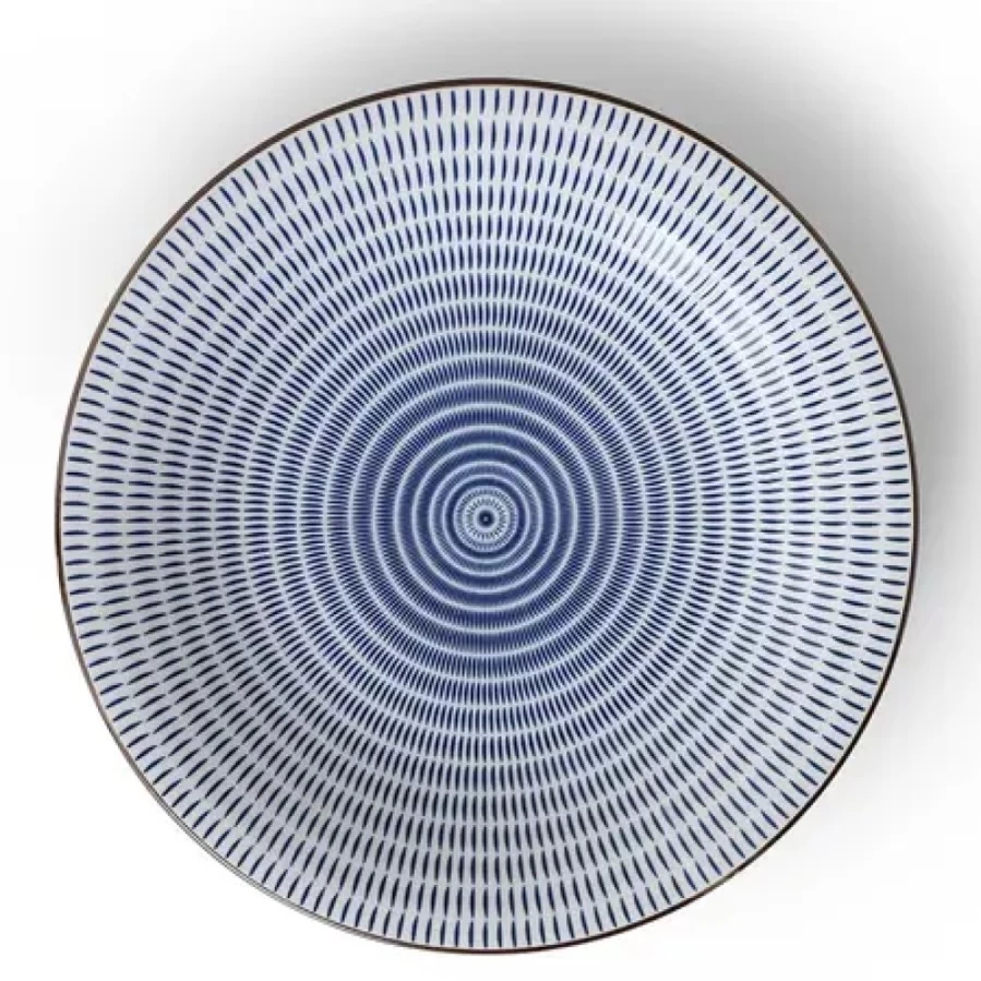 Miya Company Navy Blue 11 Inch Ceramic Plate - Blue Sen Collection