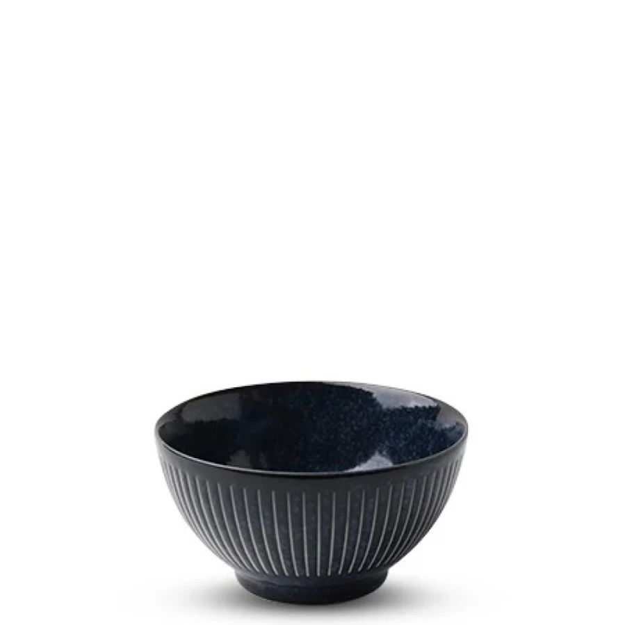 Miya Company Blue Namako Tokusa Handcrafted Ceramic Rice Bowl – Japanese Style Diningware