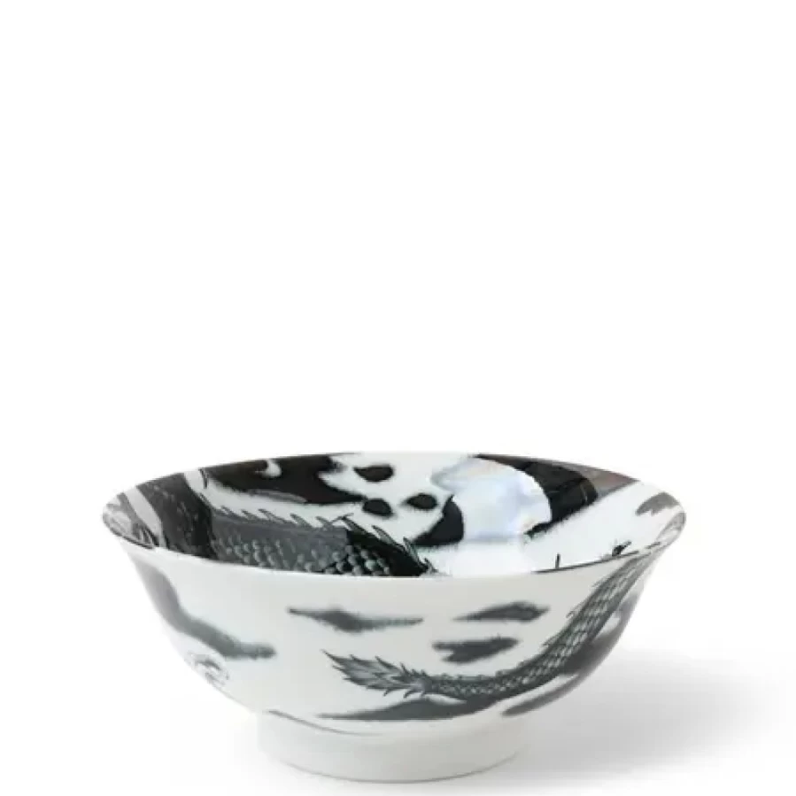 Miya Company Flying Dragon 8.25 Inch Ceramic Bowl – Handcrafted Asian Inspired Design
