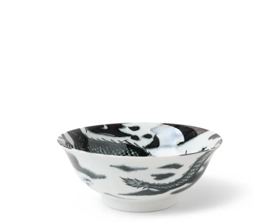 Miya Company Flying Dragon 8.25 Inch Ceramic Bowl – Handcrafted Asian Inspired Design