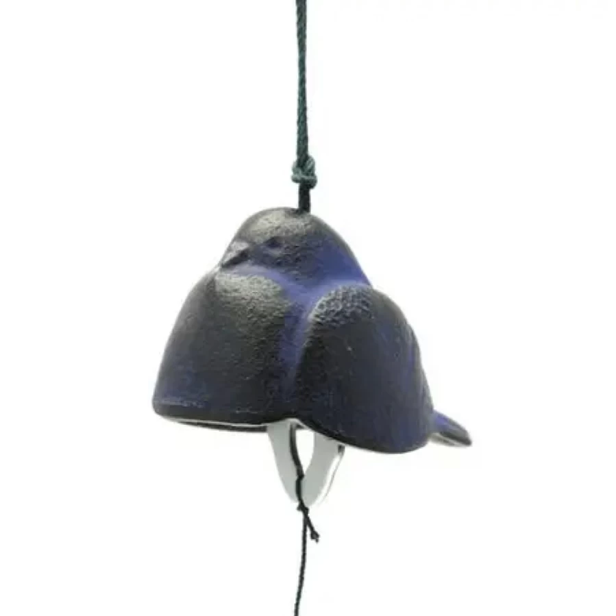 Miya Company Blue and Black Dove Wind Chime - Handmade Outdoor Garden Decor with Soothing Sounds