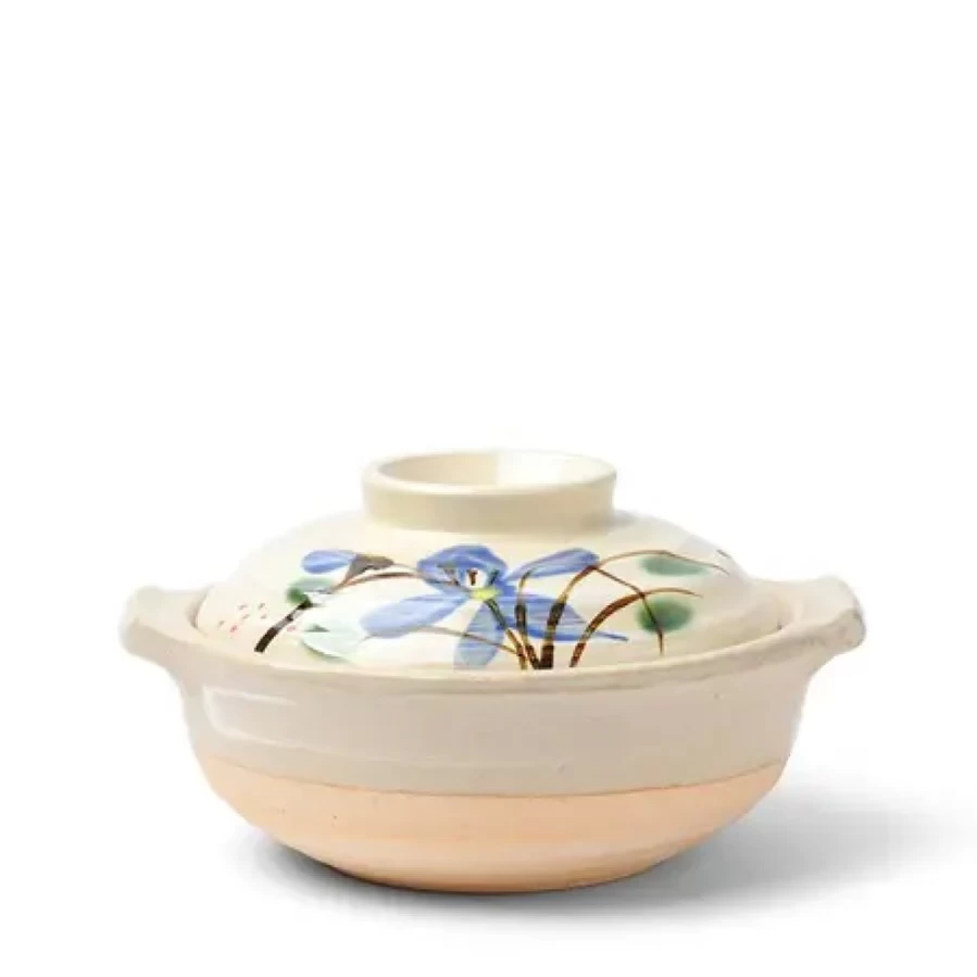 Miya Company Kikyo Donabe Casserole Pot, 28 Oz Japanese Clay Pot for Stove & Oven Use