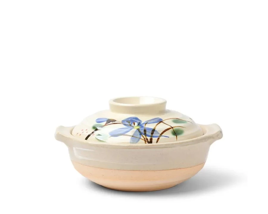 Miya Company Kikyo Donabe Casserole Pot, 28 Oz Japanese Clay Pot for Stove & Oven Use