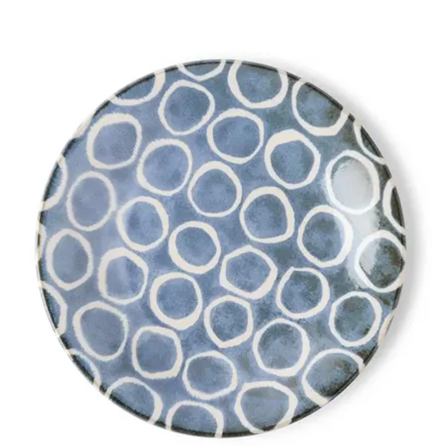 "Vintage White Ceramic 11 Inch Dinner Plate - Rustic Circular Design by Miya Company"