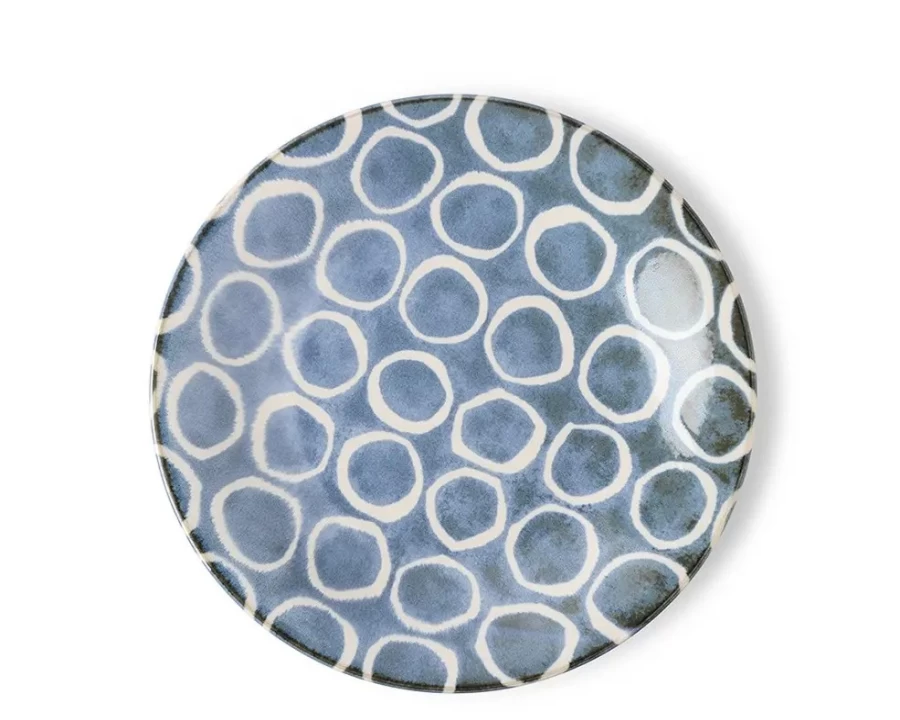 "Vintage White Ceramic 11 Inch Dinner Plate - Rustic Circular Design by Miya Company"