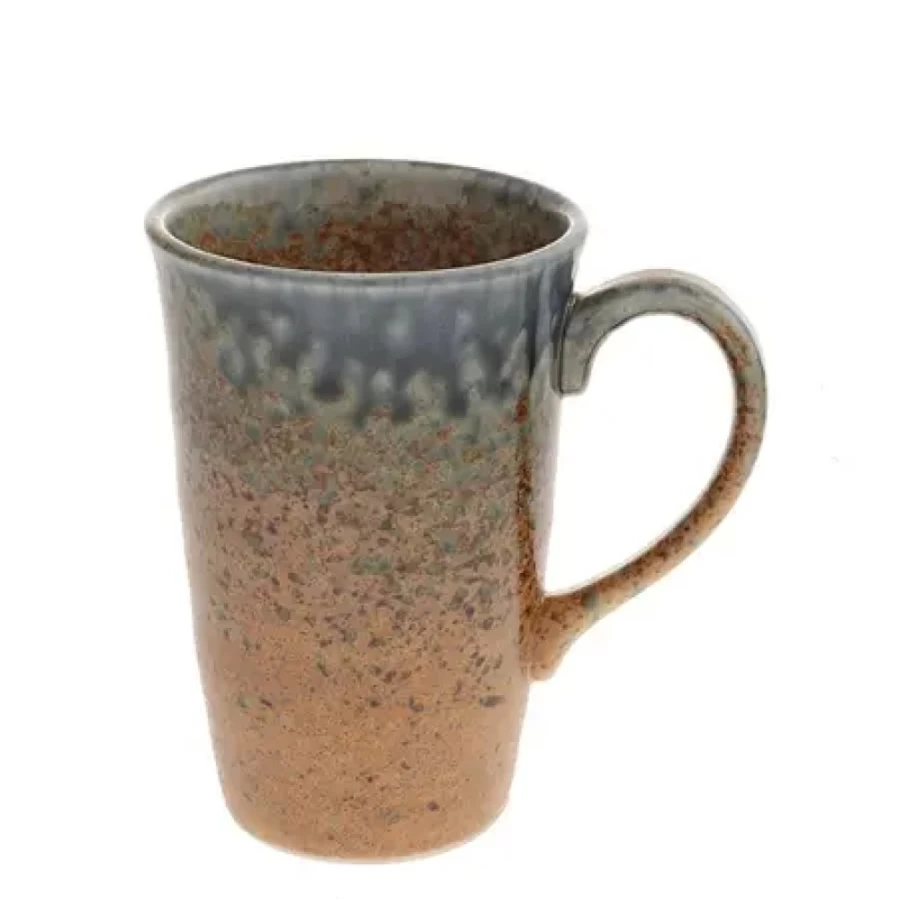 Miya Company Blue Sand Crackle Ceramic Mug - Handmade Crackle Glaze Coffee Cup